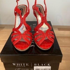 WHBM, Dress Sandals, size 7.5, orange
